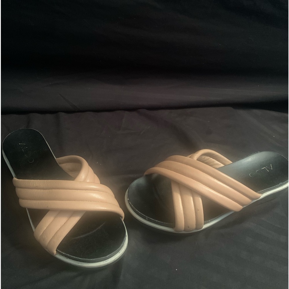 Aldo tan flip flops